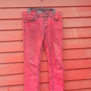 Heathered Raspberry Social Collision Skinny Jeans 34x32